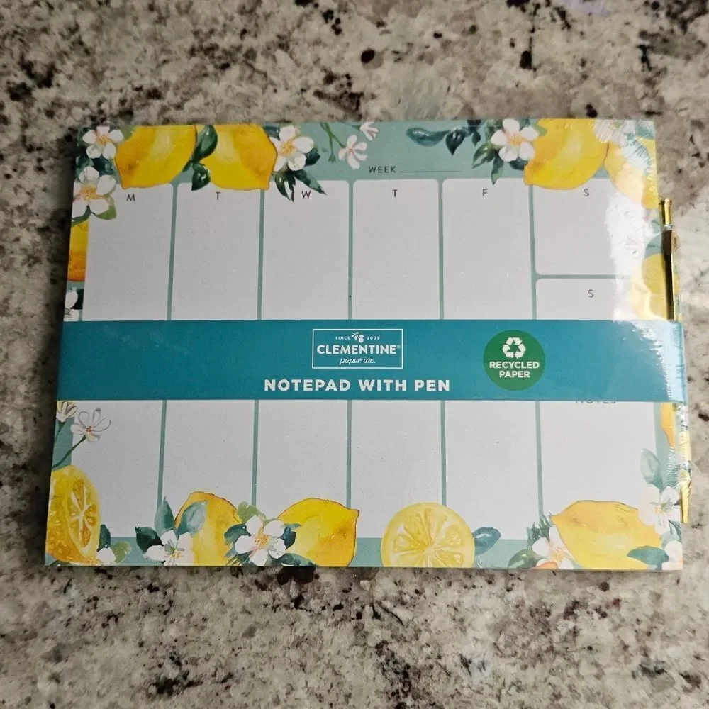 Clementine Calendar Notepad Set with Pen